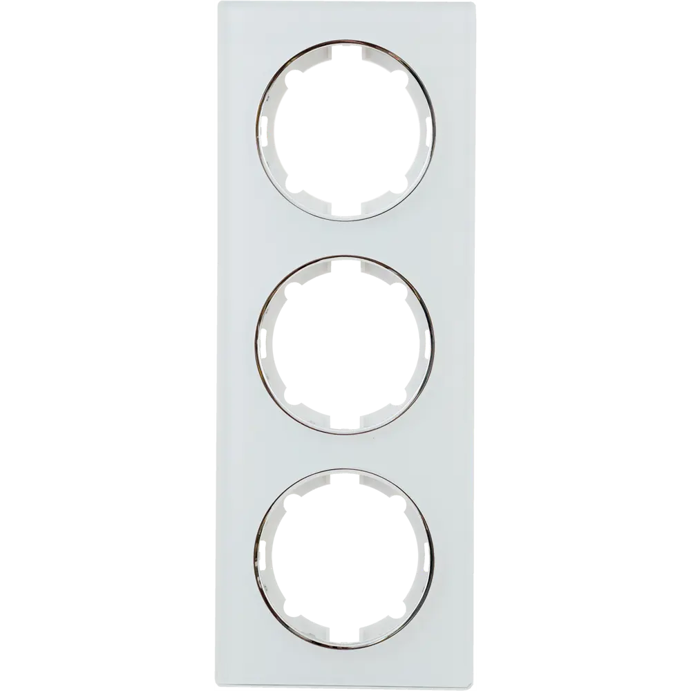 ONEKEYELECTRO Стеклянная рамка тройная белая для розеток и выключателей 82838523 Florence STLM-0036854