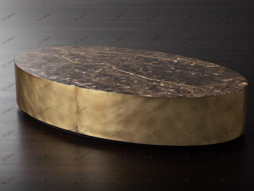 Meridiani Низкий овальный журнальный столик из латуни sun-id-1400615