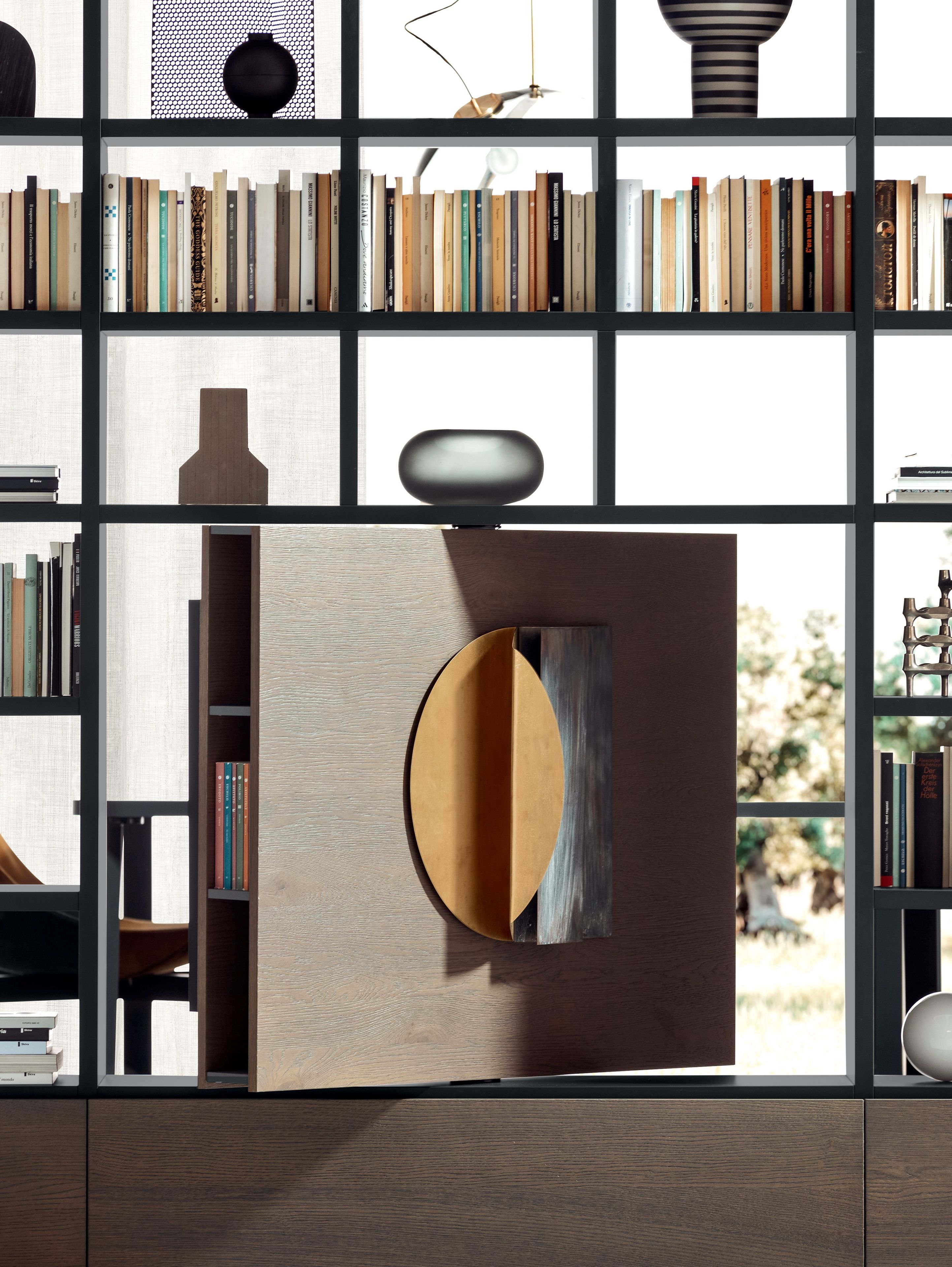 Модульный книжный шкаф с подставкой для телевизора Pianca Spazioteca ARCH-00136718 - Вид №1