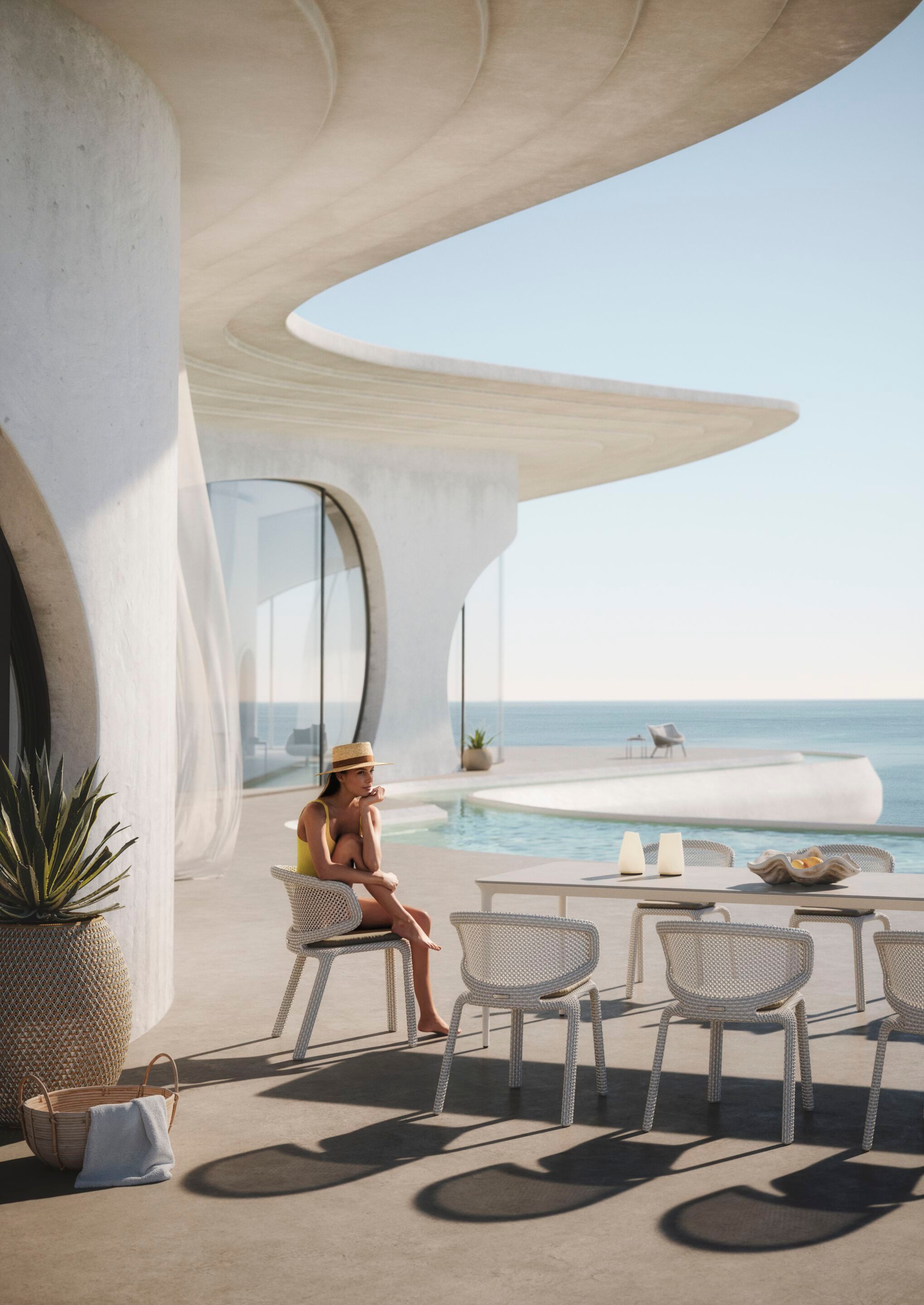 Штабелируемый садовый стул из синтетического волокна DEDON SEASHELL NUO ARCH-00108126 - Вид №6