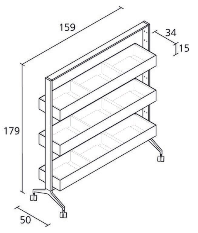 Алюминиевая офисная перегородка на колесах с ваннами для горшков Alias Aline Work ARCH-00052089 - Вид №6