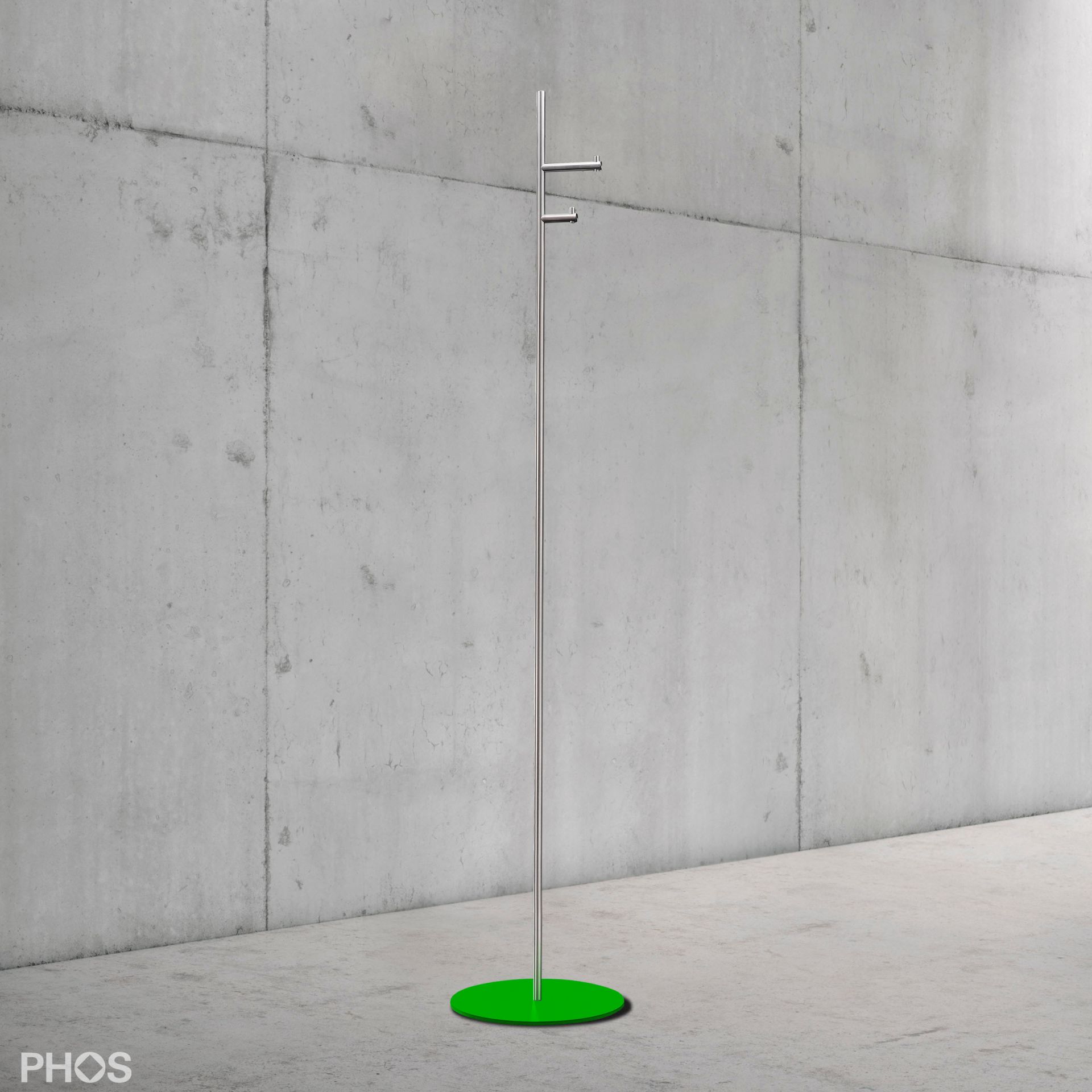 GSTS2S-BPGr Вешалка для одежды с 2 крючками, основание: зеленое. PHOS  - Вид №1