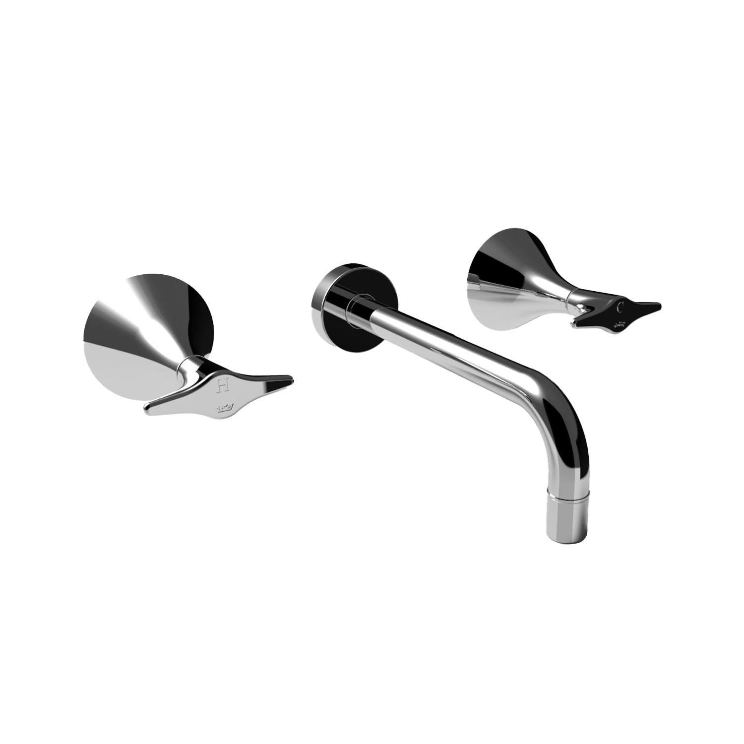 TCSP403WPB Настенный смеситель для раковины Spitfire с тремя отверстиями (стандартный излив) Thomas Crapper 