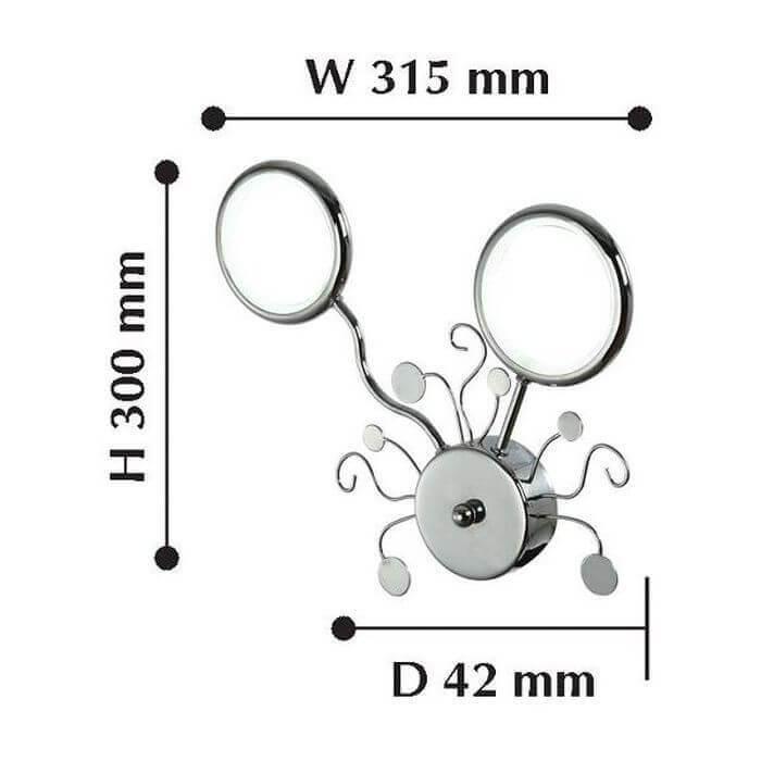 Бра настенное серебристое хром Favourite Dominium 2320-2W FAVOURITE DOMINIUM 00-3931444 Хром  - Вид №1