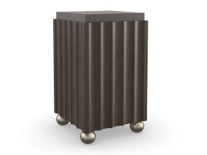 Высокий квадратный стеклянный журнальный столик с колесами