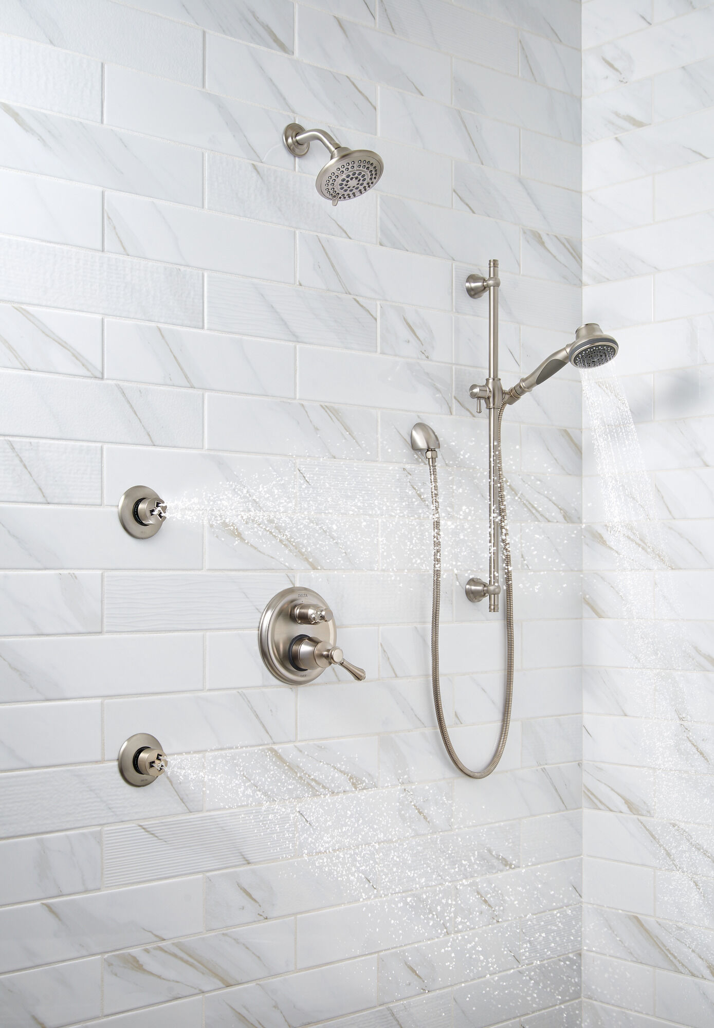 Ручной душ с раздвижной планкой премиум-класса с 3 положениями Delta Faucet 57021-SS - Вид №6