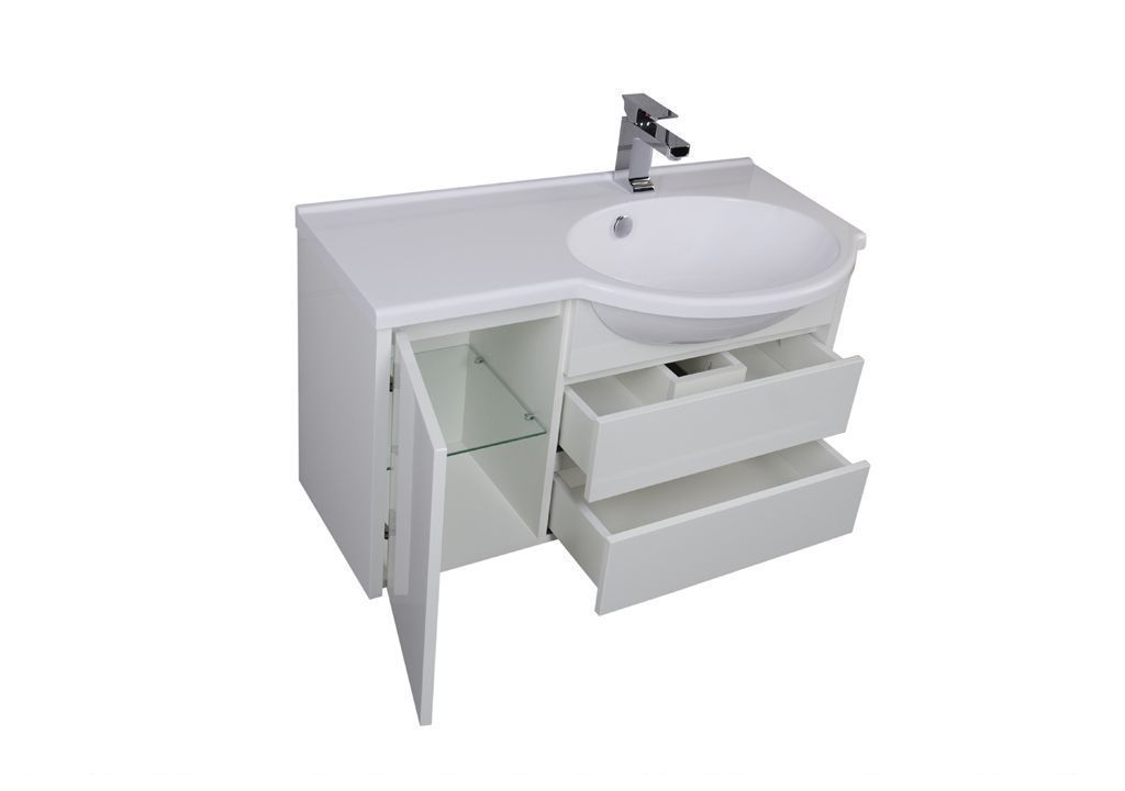 Тумба с раковиной Aquanet Лайн 90 R белый 0016493700164745 - Вид №3