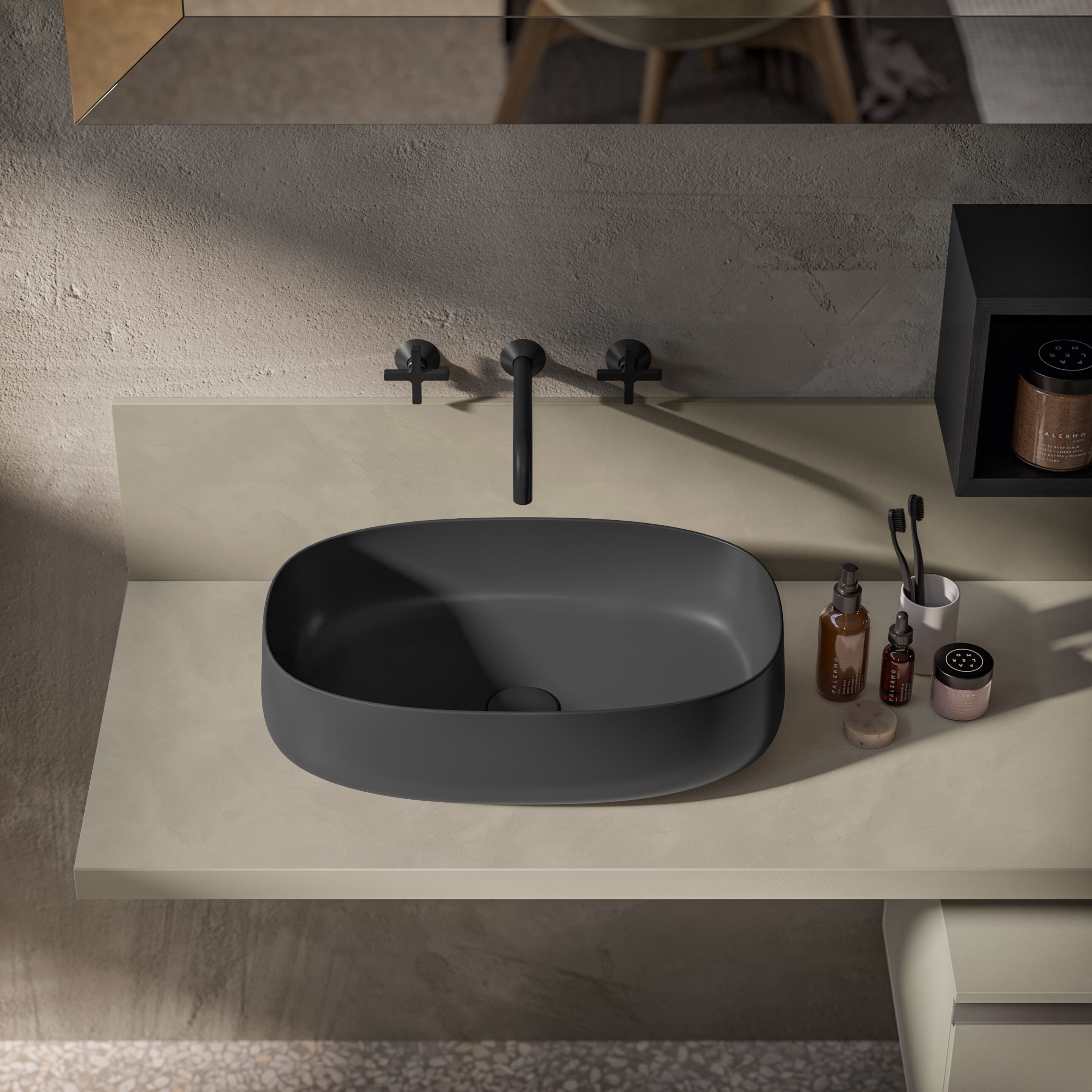 Подвесной туалетный столик с выдвижными ящиками и зеркалом Birex Deep ARCH-00151668 - Вид №2