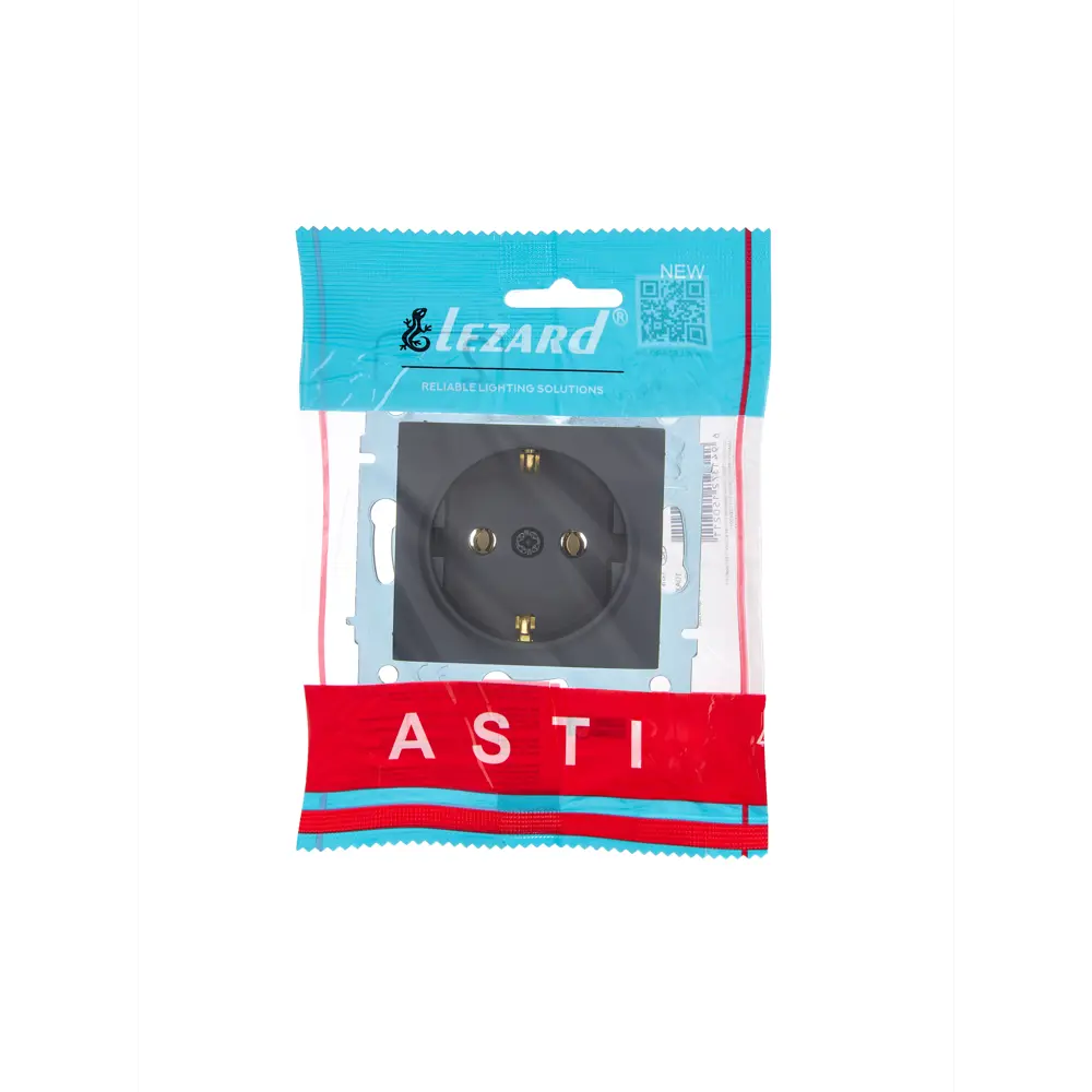 Розетка встраиваемая Lezard Asti с заземлением цвет черный бархат STLM-2131796 - Вид №4