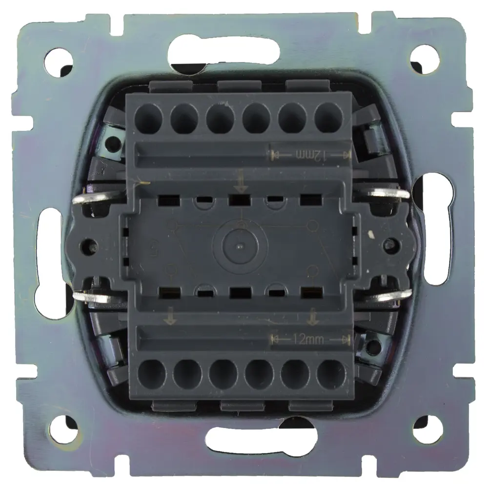 Выключатель Werkel двухклавишный встраиваемый, матовый черный 17784059 Встраиваемые механизмы STLM-1529185 - Вид №3