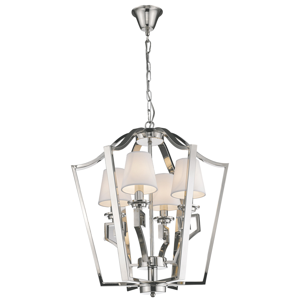 Светильник подвесной на 4 лампы 65х55 см белый Presidential KM0701P-4 DELIGHT COLLECTION ДИЗАЙНЕРСКИЕ 00-3883065 Белый;серебро  - Вид №3