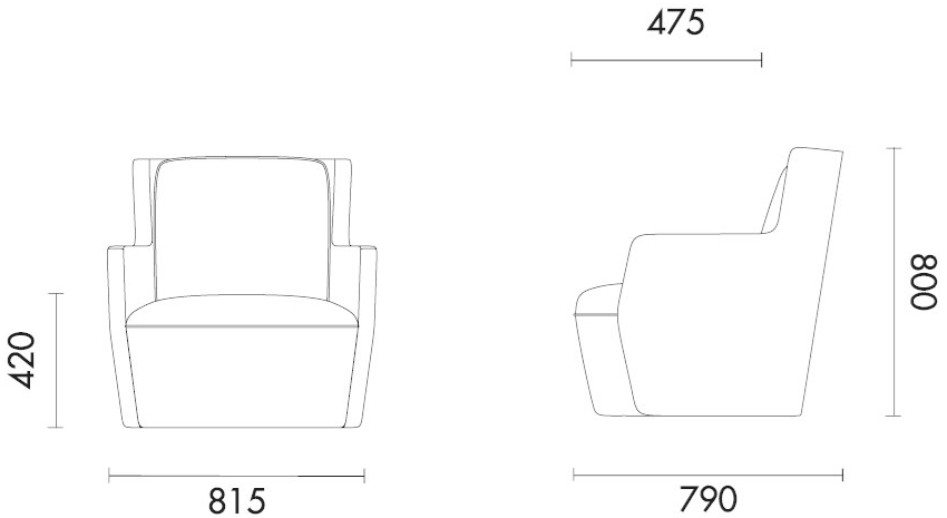 Grado Design Кресло из ткани с подлокотниками Butterfly But-ch-lg-lb-nl - Вид №6