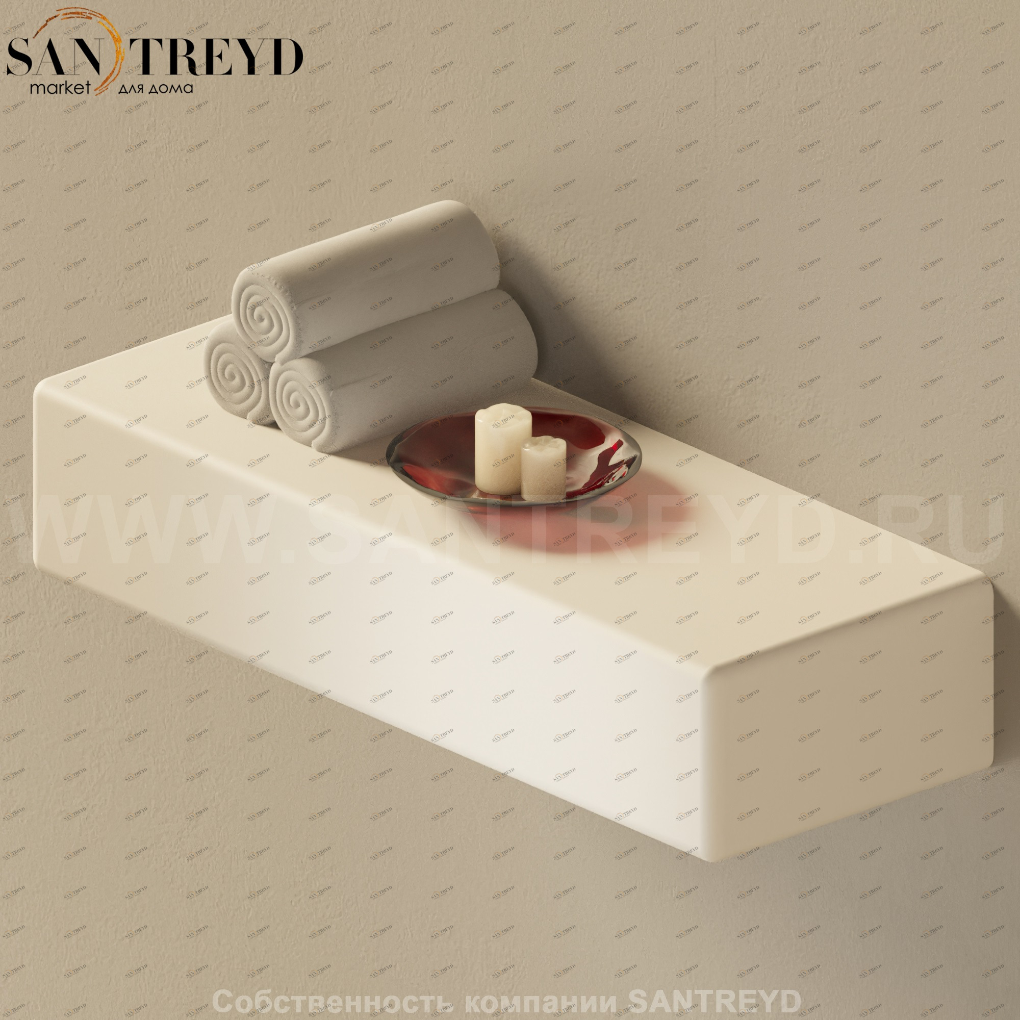 Flaminia BRICK Полка бежевая 5090.9003 Ceramica Flaminia 50909003