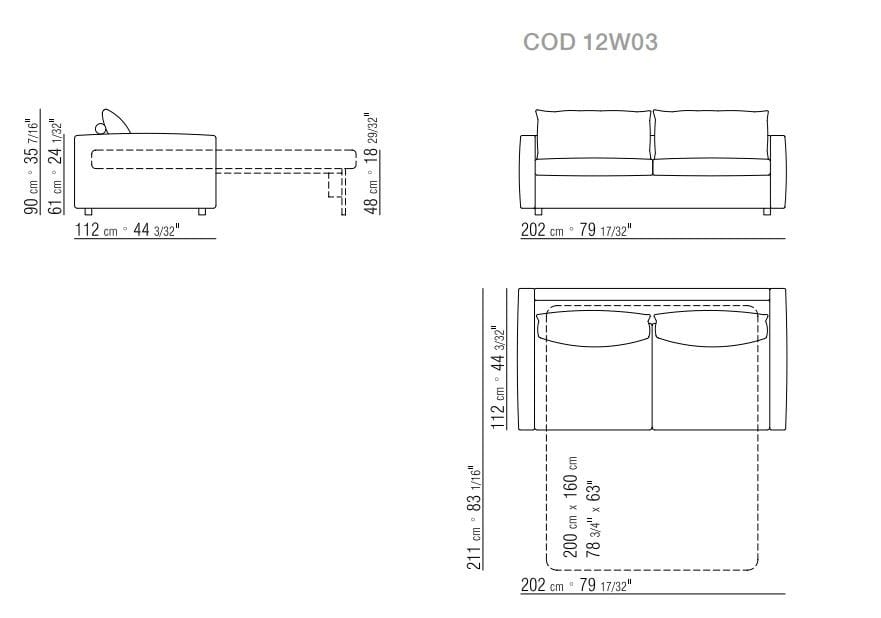 Двуспальный диван-кровать из ткани Flexform GARY ARCH-00023209 - Вид №11