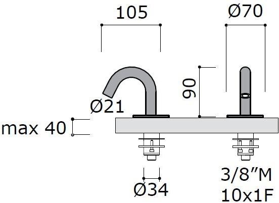 MINA Излив для биде из нержавеющей стали Stiriana 6210 - Вид №1