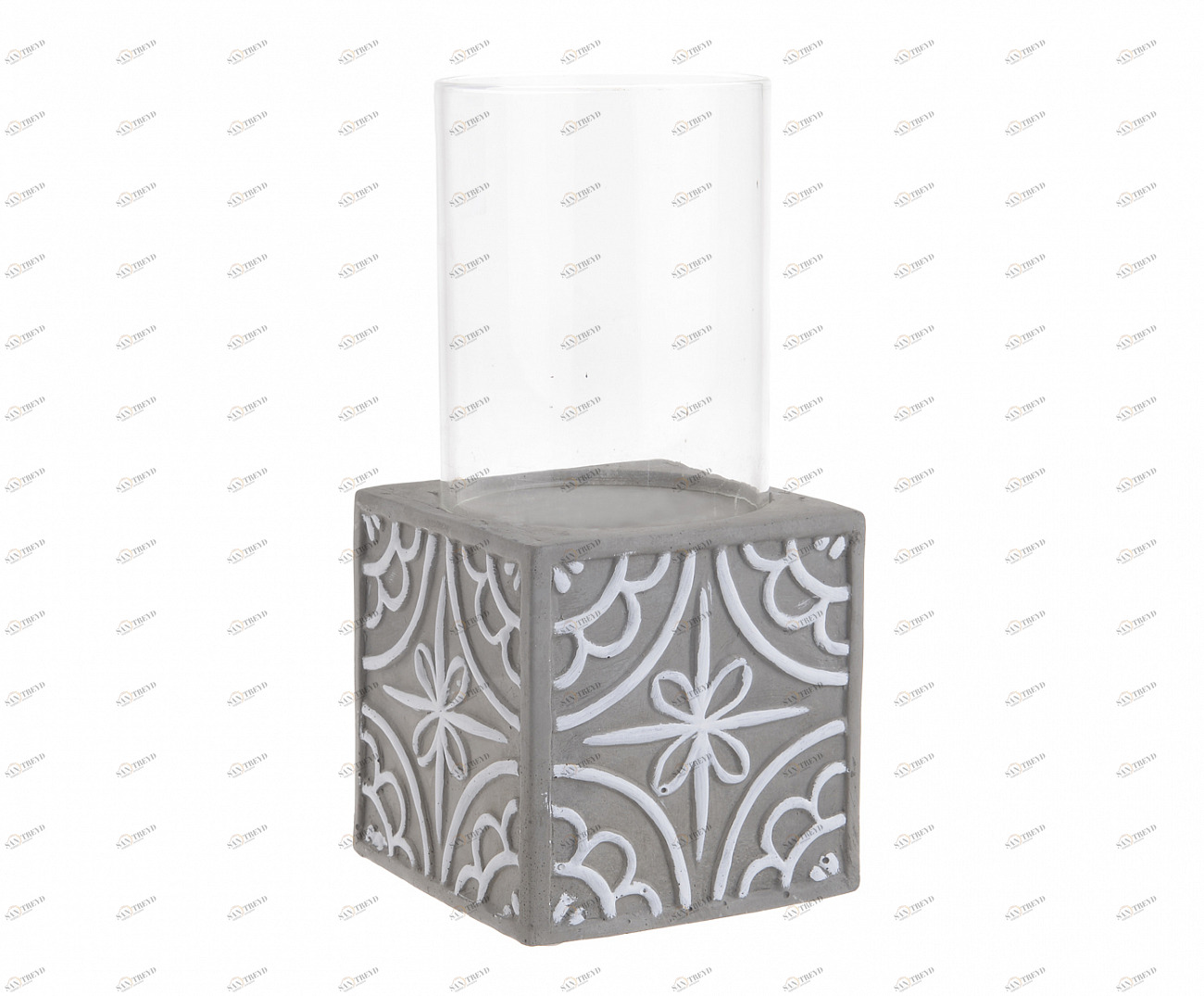 Подсвечник керамический на 1 свечу серый Only Romantics TO4ROOMS ONLY ROMANTICS 00-3893337 Прозрачный;серый 