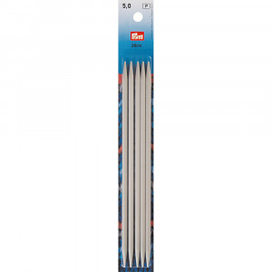 191494 Спицы PRYM чулочные алюминий d 5.0 мм 20 см с острием на обоих концах PRYM