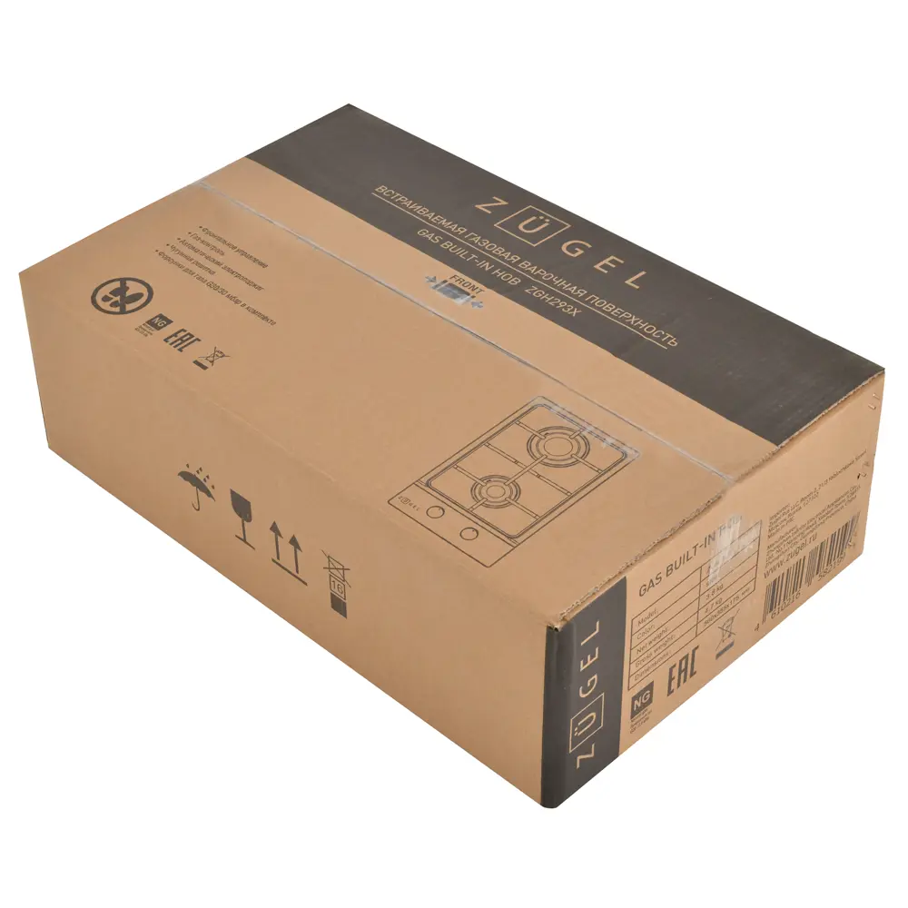 Газовая варочная панель Zugel ZGH293X 29 см 2 конфорки цвет серый STLM-2113796 - Вид №6