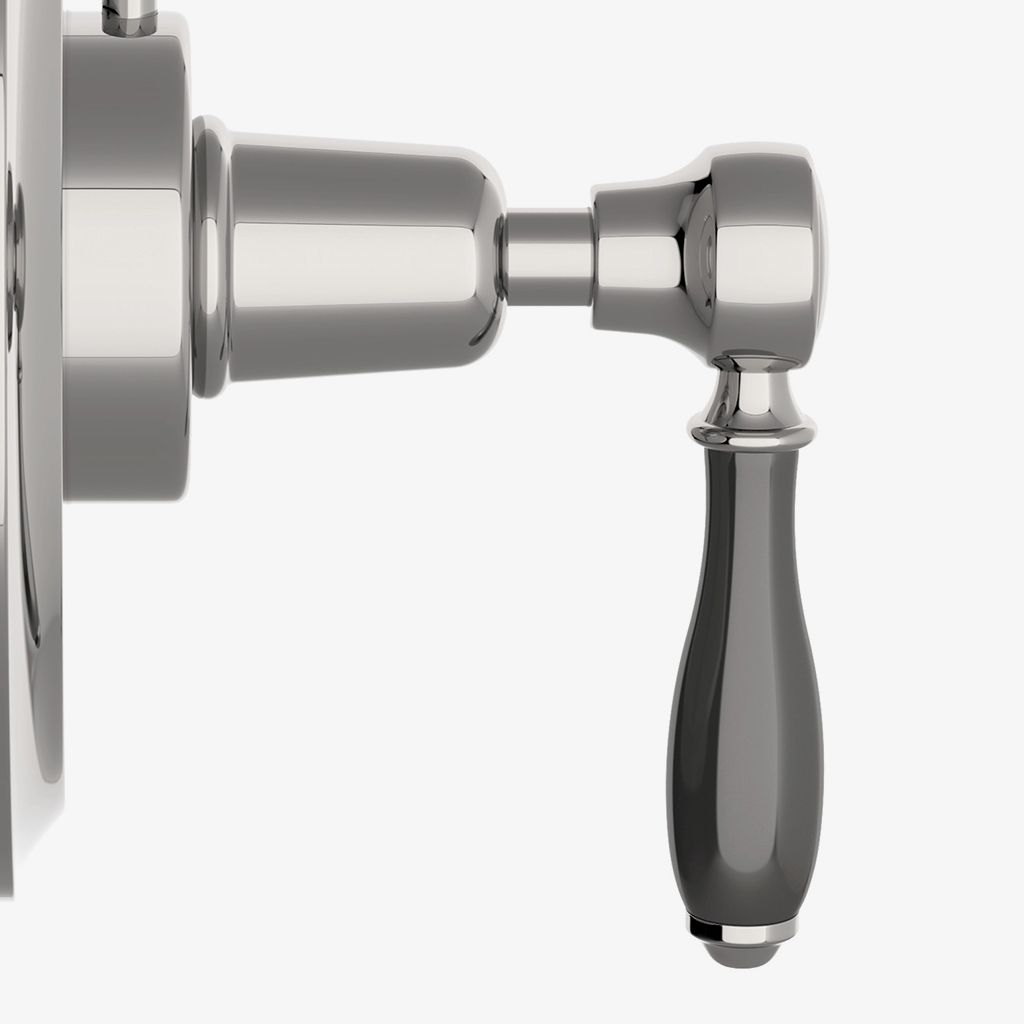 EATH08 Облицовка термостатического регулирующего клапана Easton Classic с белой фарфоровой ручкой рычага Waterworks  - Вид №1