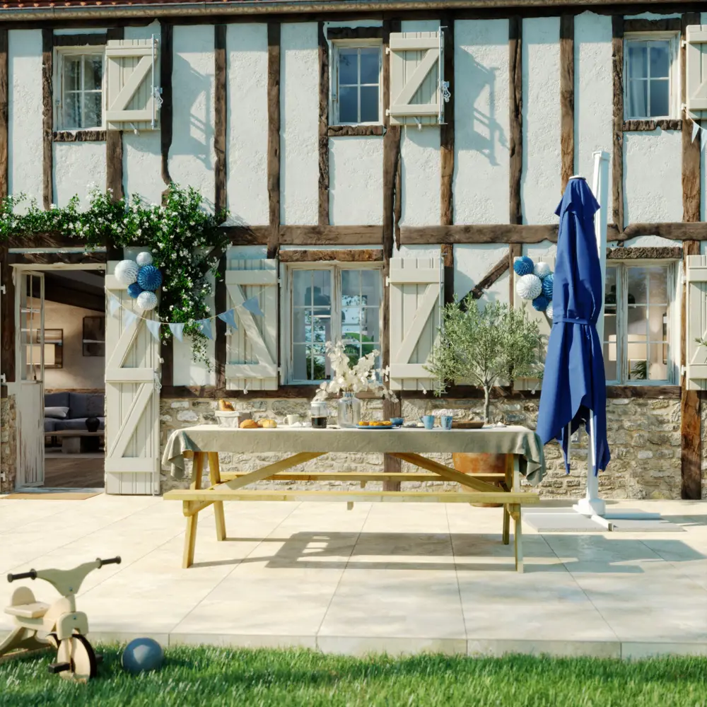 Зонт с боковой опорой Naterial 286x286 h264см квадрат синий STLM-2004351 - Вид №7