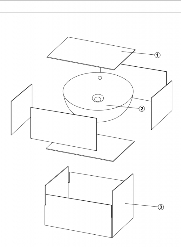 C22283W-ENG Накладная раковина на столешницу  овальная Bravat CIRCLE - Вид №2