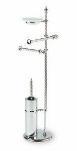 G697(16) Stil Haus Giunone, cтойка: мыльница + полотенцедержатель + бумаг + ерш, цвет золото