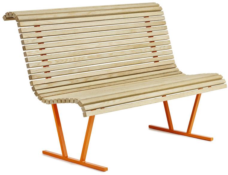 Nola Industrier Деревянная скамейка со спинкой  U19-05  - Вид №3