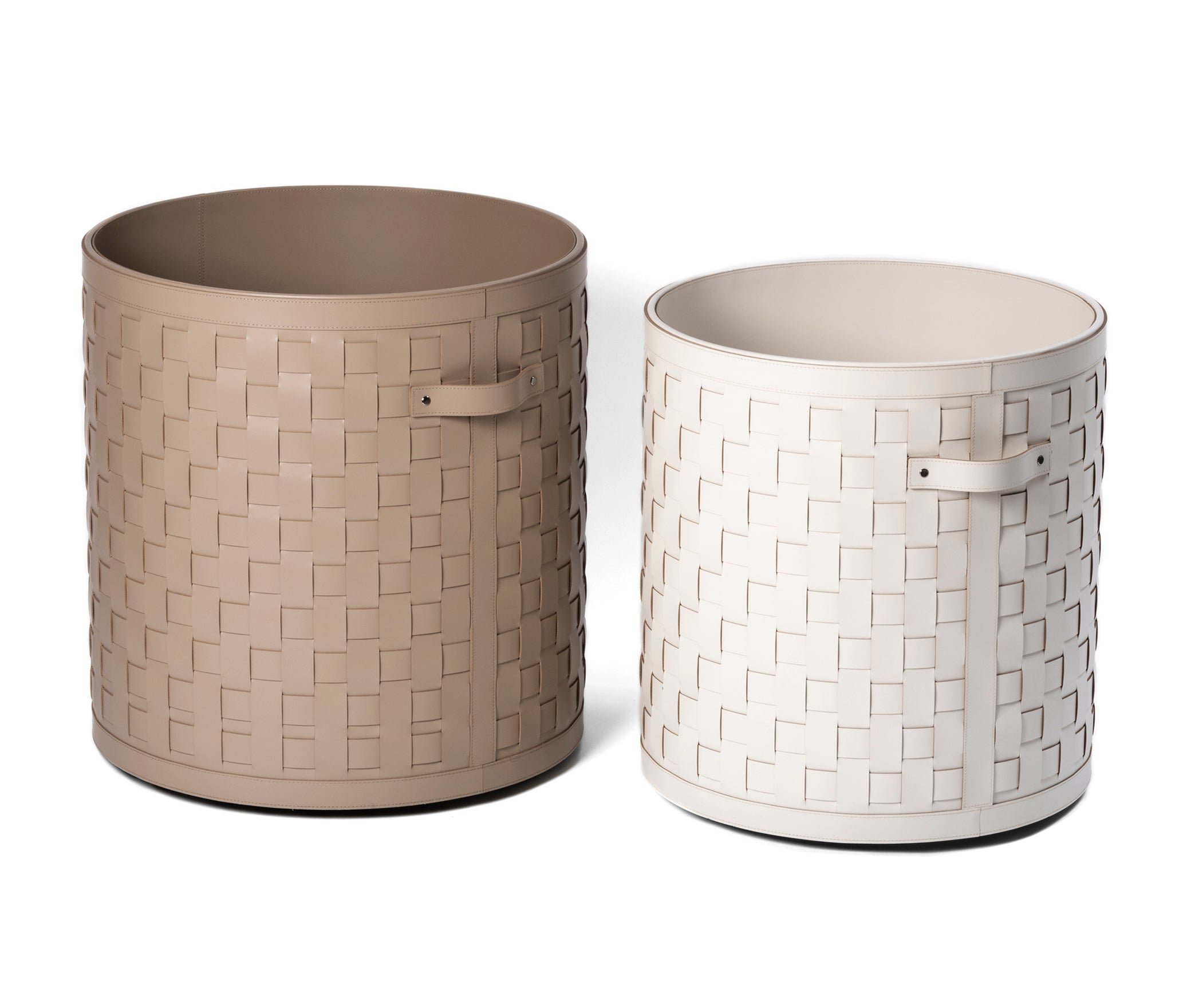 Корзина Demetra на колесиках - Ø 50XH55 см / регенерированная кожа_темно-синий Pinetti 00.1551.082.003 - Вид №4