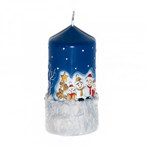 3882 Свеча пенек новогодний ручной работы 127х62 см 127 x 62 см 250 г "Хоровод" Омский Свечной