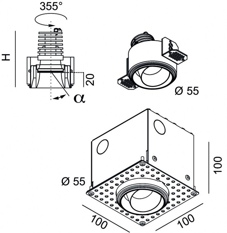 Lucifero's Регулируемый встраиваемый светильник Nyx sun-id-1411312 - Вид №7
