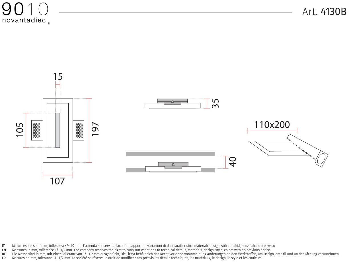 9010 novantadieci Настенный светодиодный светильник из cristaly®  4130b  - Вид №2