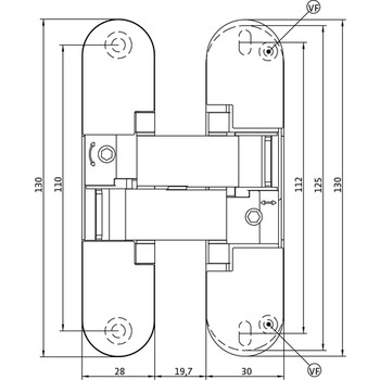 Петля скрытого монтажа Anselmi mod.161 3D FVZ 12/38 Santreyd LK01-774 - Вид №1