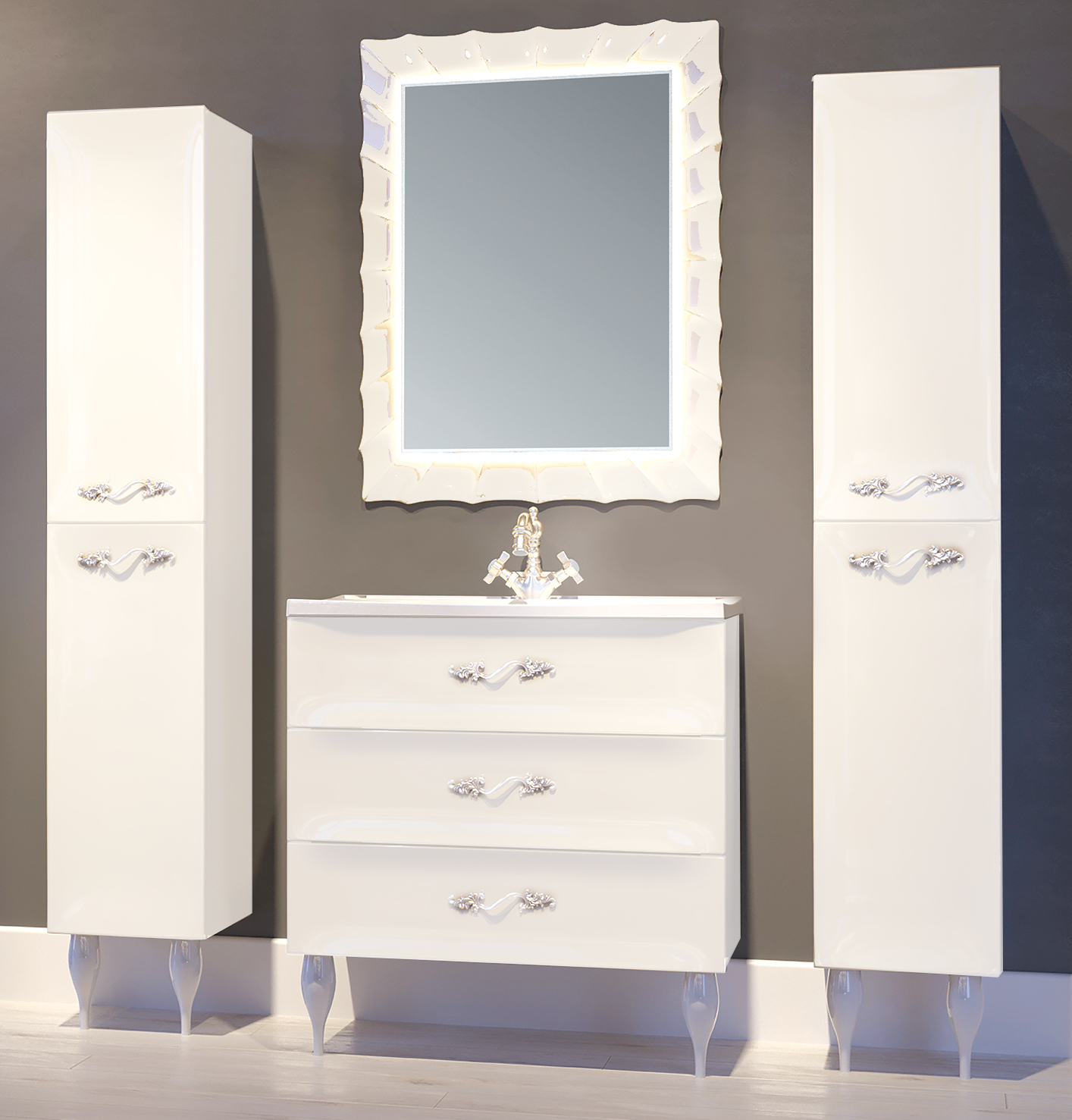 У72505 Зеркало Lumier 65*85 White 1 Marka Art - Вид №1