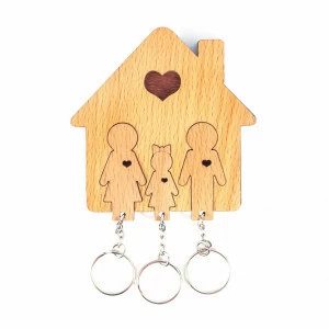 Ключница «Семья с дочерью» MIMI  300588 Натуральное дерево
