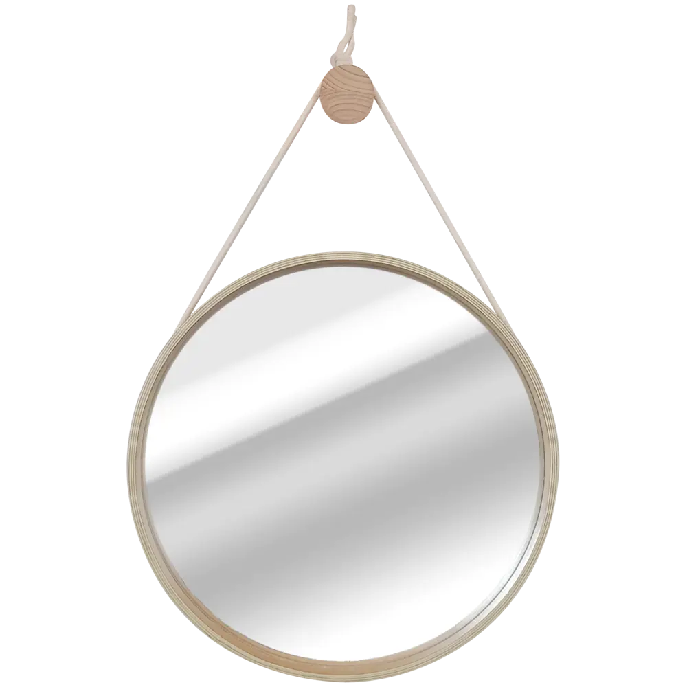 Зеркало INSPIRE Nordik Cord Oak с круглой рамкой 57.5 см 86484790 STLM-1468409