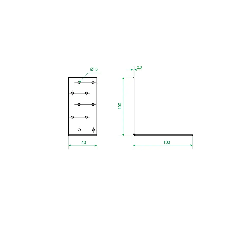 Угол крепежный монтажный сталь оцинкованная 100x40x2.5x100 мм Santreyd STLM-2139639 - Вид №1