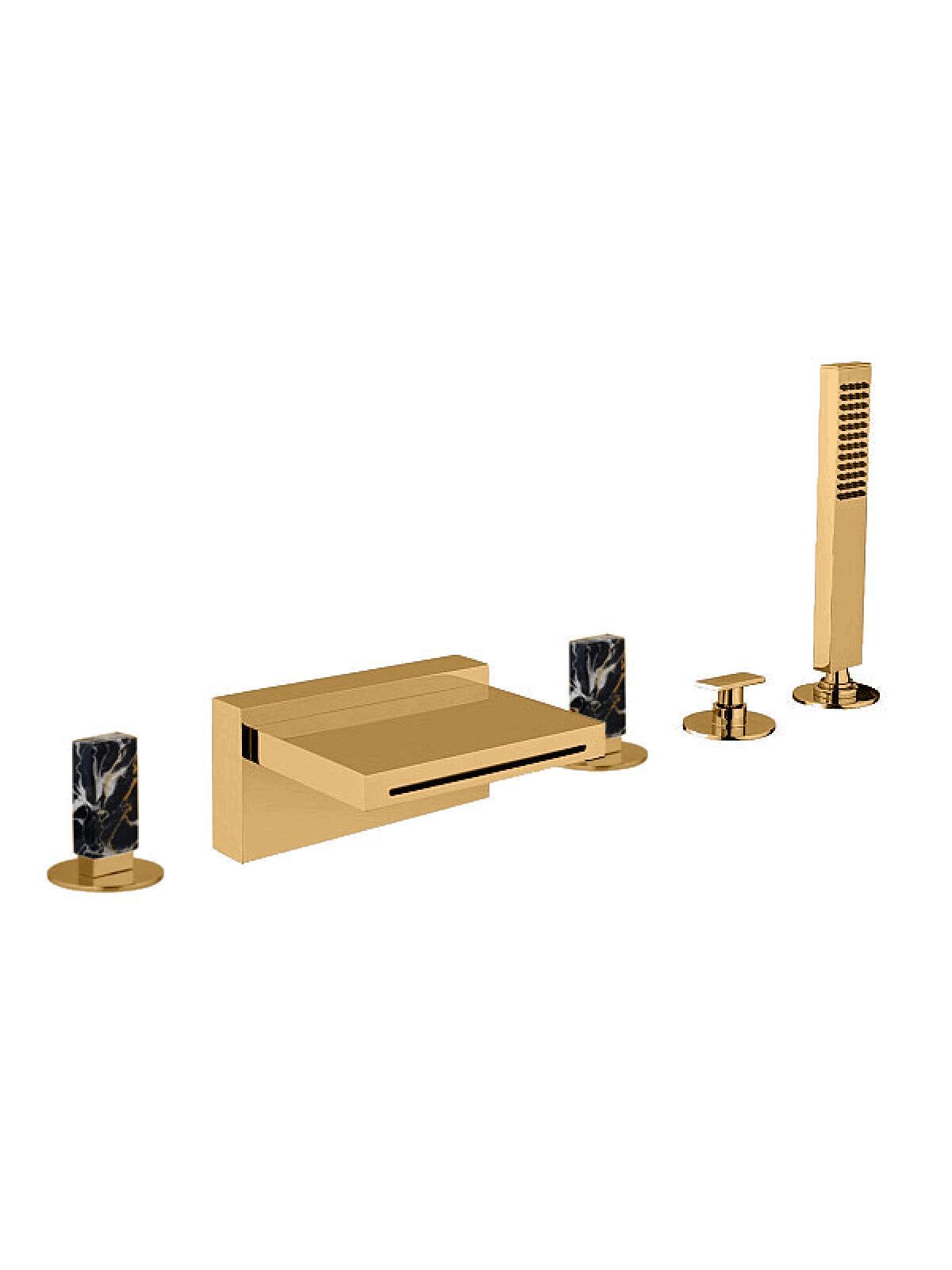 Смеситель для ванны с 5 отверстиями с водопадом и переключателем Rubinetterie Frattini Vita Due ARCH-00038193 - Вид №6