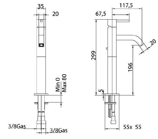 750320PN02LW Смеситель Bandini Ice Cube Santreyd - Вид №1