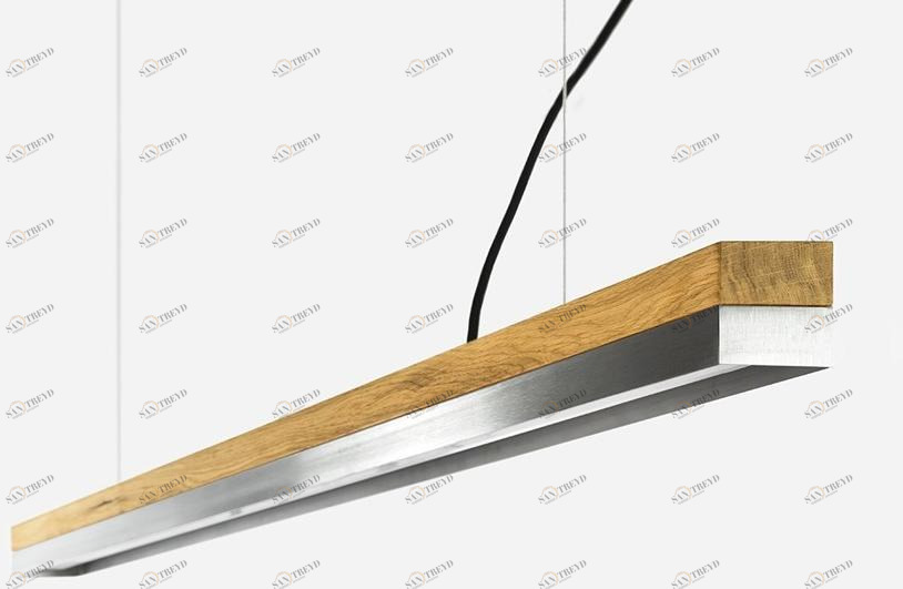 GANTlights Светодиодный подвесной светильник из дуба и нержавеющей стали C sun-id-1354036