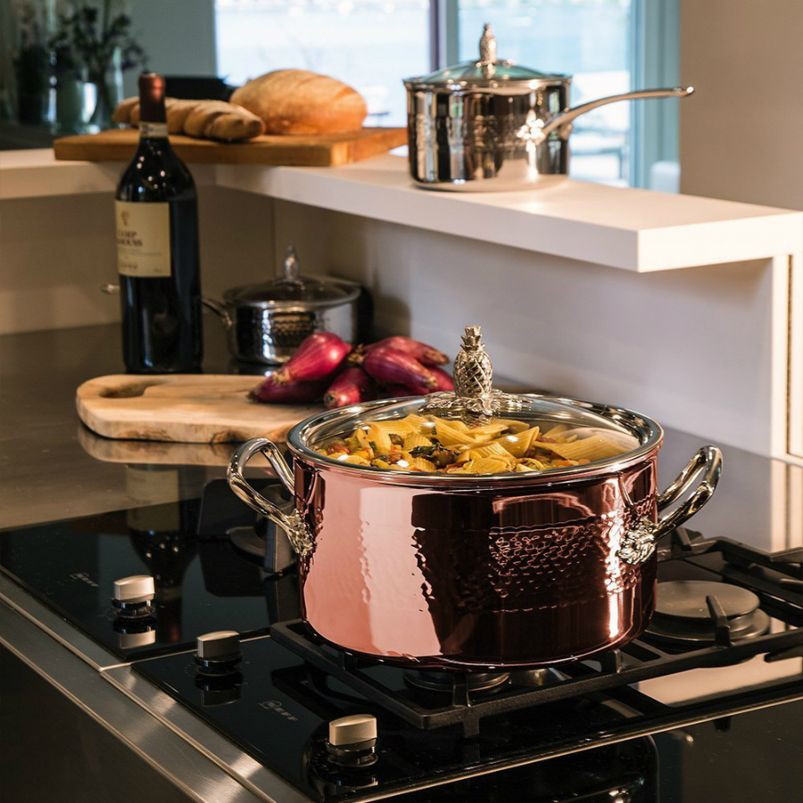 Кастрюля низкая со стеклянной крышкой Omegna Cupra, медь/нержавеющая сталь, Ø24 см, 6 л Ruffoni VCA2412XRUFFONI - Вид №1
