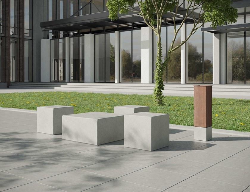 CO33 Садовый столик квадратный из бетона Angulus B4.l - Вид №2
