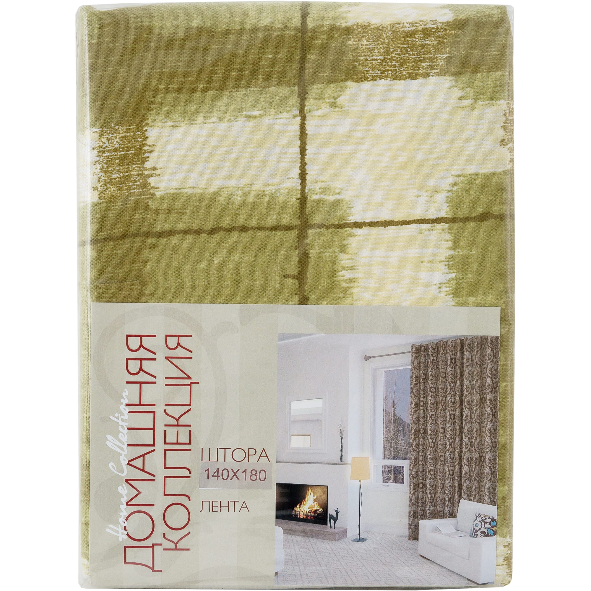 82010140 Штора на ленте «Outline», 140х180 см, клетка, цвет фисташковый Santreyd  - Вид №5