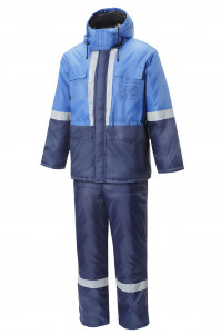 5033057 Костюм СУРГУТ утепленный ткань Оксфорд темно-синий василек  Зимняя спецодежда  размер 48-50/182-188