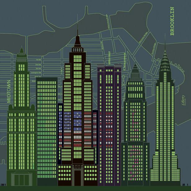 CONCEPTUWALL Каркас из нетканой бумаги New york city sun-id-1455999 - Вид №1