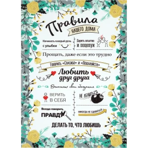 Постер на ПВХ «Правила дома» 25x35 см 82441723 STLM-2211281
