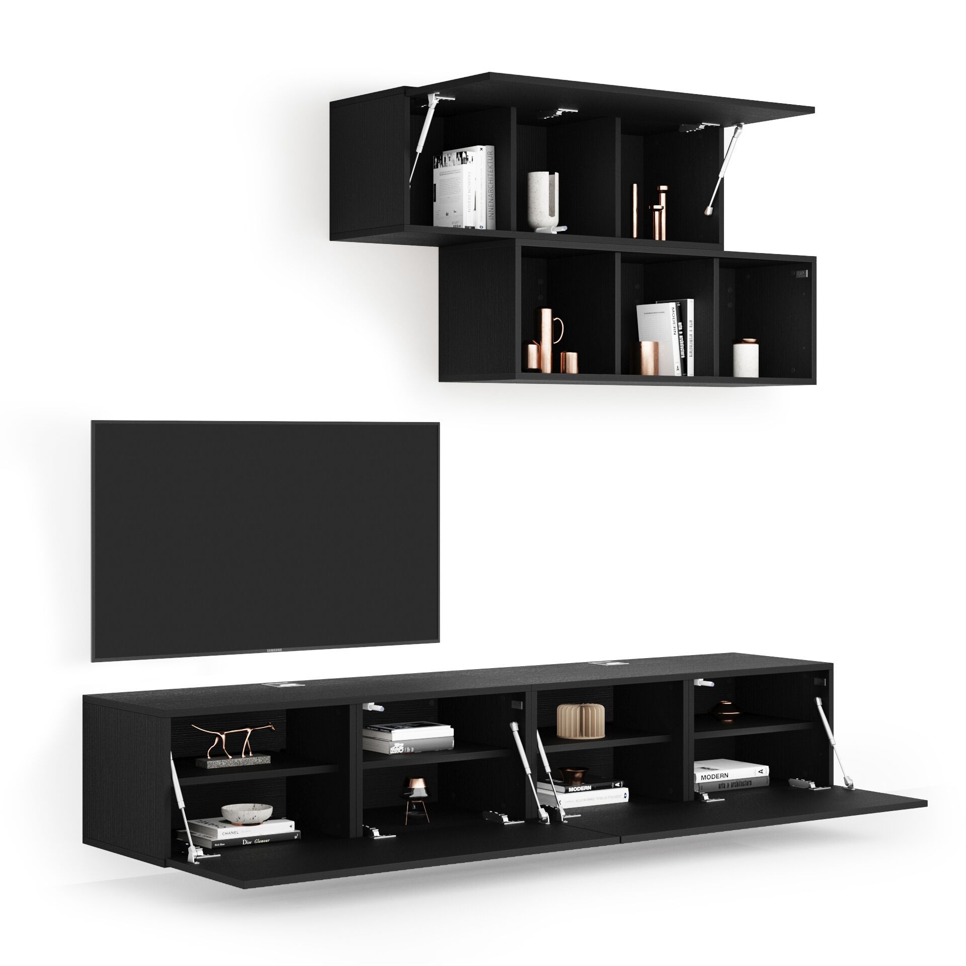 Модульная оборудованная стена установленная стеной в меламинированном Mobili Fiver Easy ARCH-00044646 - Вид №32