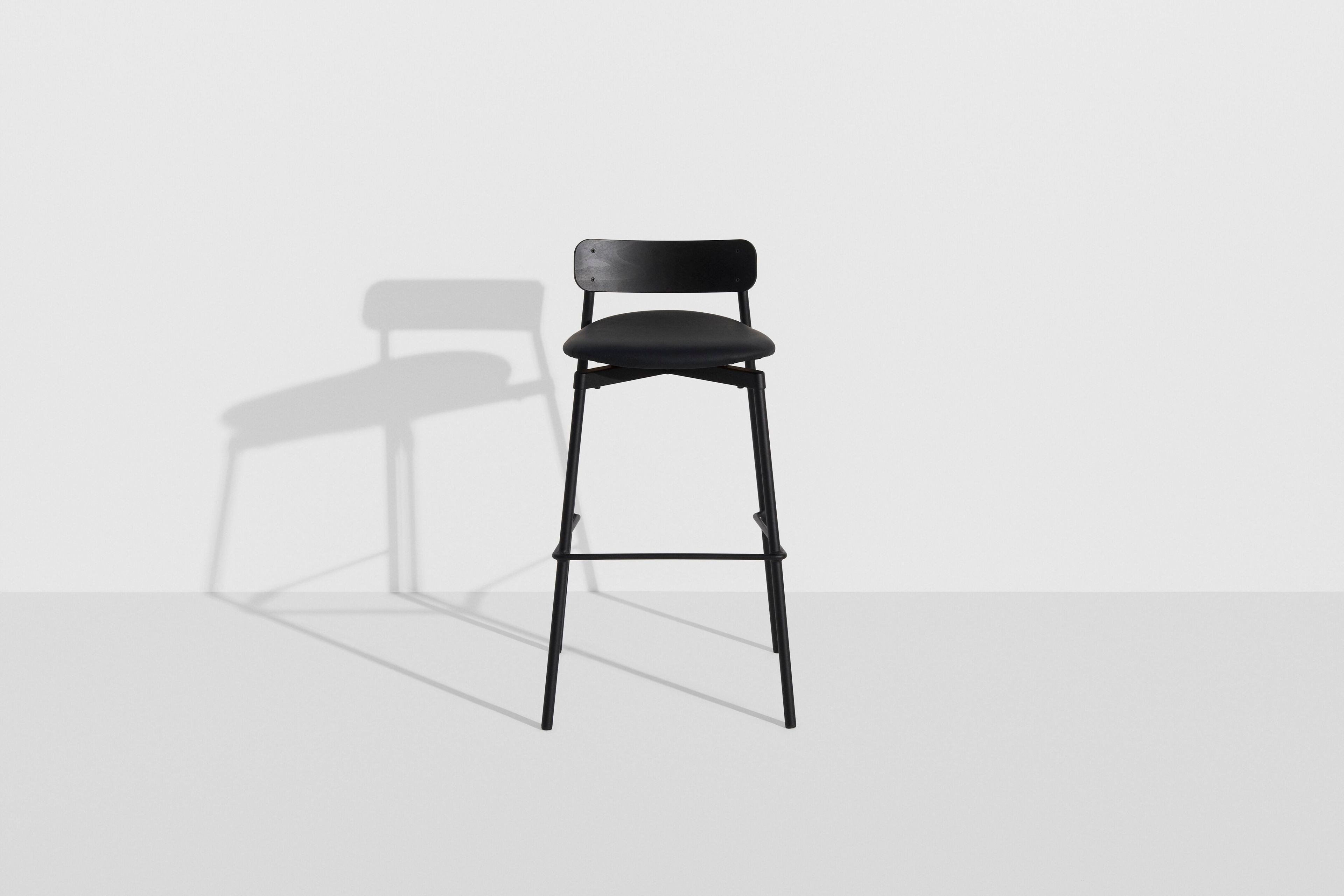 Высокий кожаный штабелируемый стул с подставкой для ног Petite Friture Fromme ARCH-00149169 - Вид №1