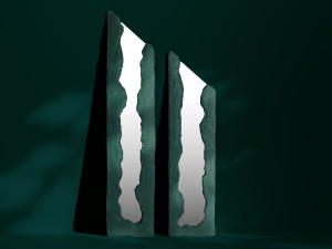 Напольное зеркало в рамке из бумажной массы