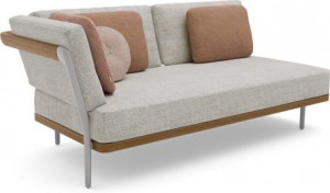 Правое угловое двойное сиденье кремень teak Manutti Flex