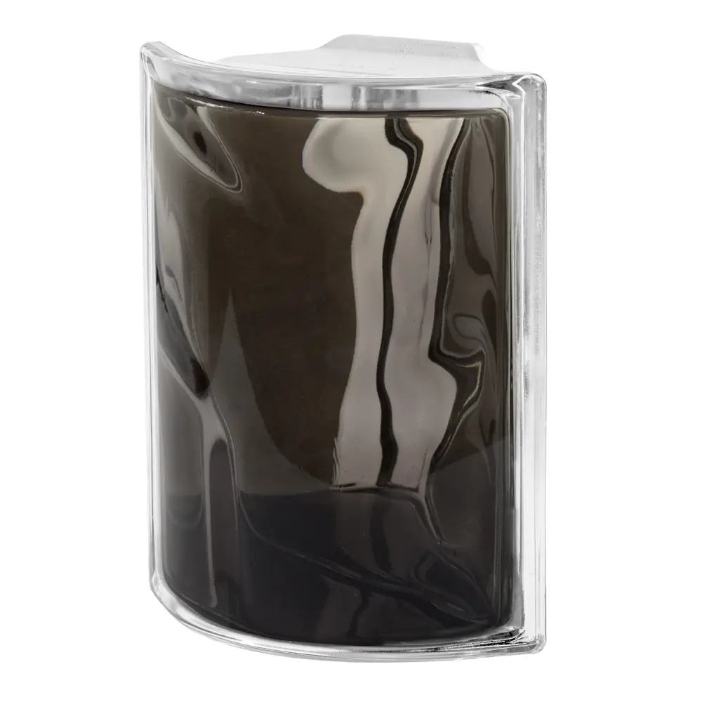 Стеклоблок Vitrablock Волна окрашенный внутри угловой цвет черный STLM-2082398